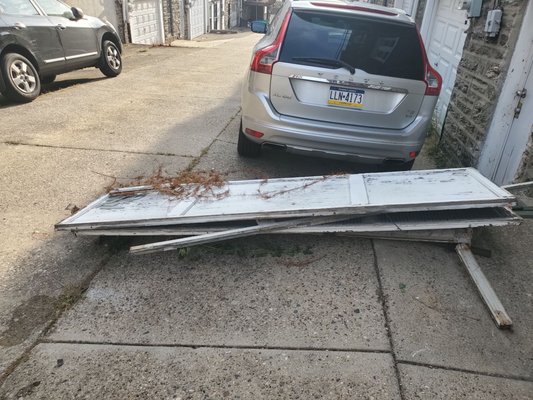 Old wood garage door