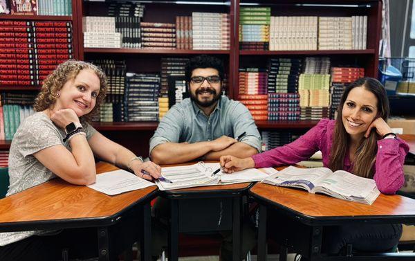 From left to right, Kimberly Konzack, Kownine Chowdhury and Panagiota Karellas currently work together in the NYC DOE