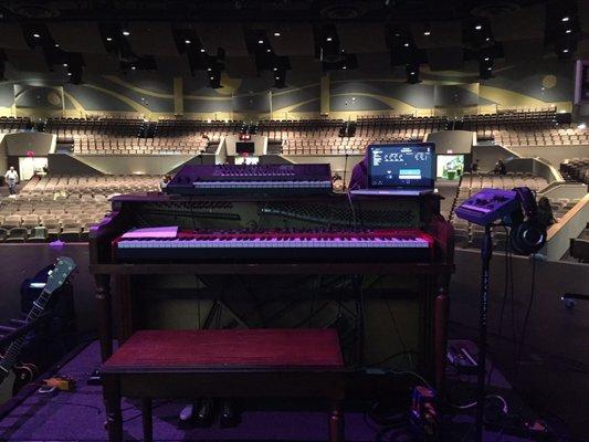 Stage view from behind the keyboards today! AYEEE