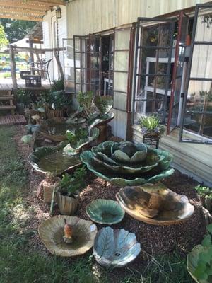 Fountains and more in front of the green house.........