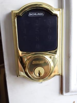 Door keypad entry.