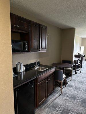 Kitchen area of two queen suite