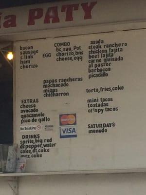 The menu