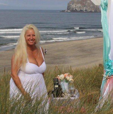 bride at the beach