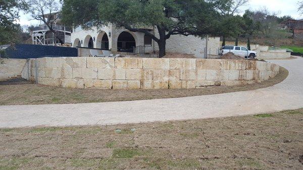 Completed stone wall photo.