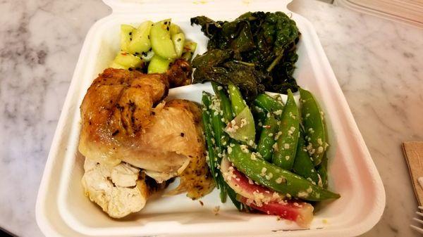 Quarter Chicken (or other protein) with 3 sides - $12