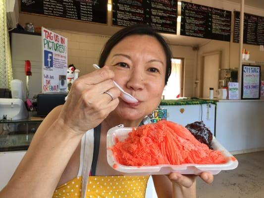 Amazing and HUGE passion fruit snow shave.