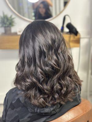 Haircut with curl finish add-on