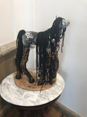 Fiber clay horse