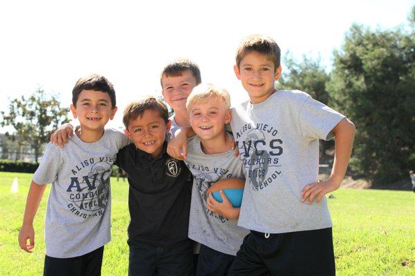 All students participate in P.E. at least twice a week.