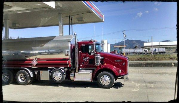 Our tanker getting fuel at our Tillamook CFN.