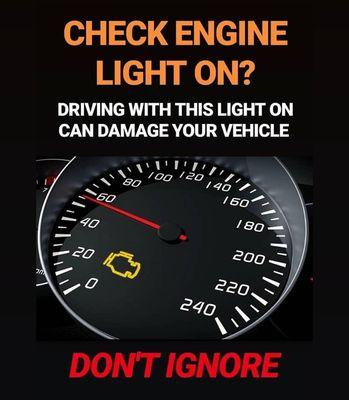 Ignoring a check engine light can cause more costly damage to your vehicle. Get it taken care of right away at Wheels Automotive!