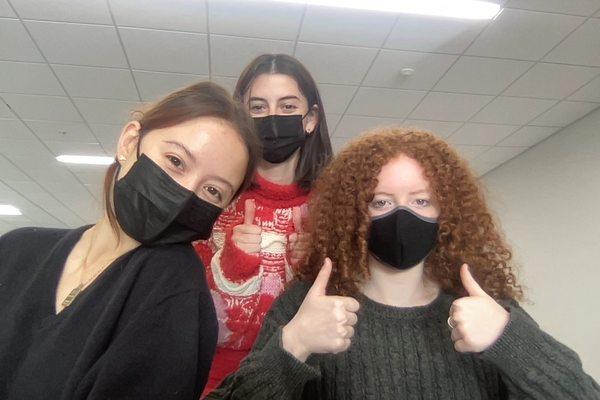 Three lovely ladies after a lengthy enriching mass :)