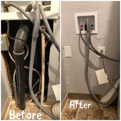 Plumbing works before and after condition