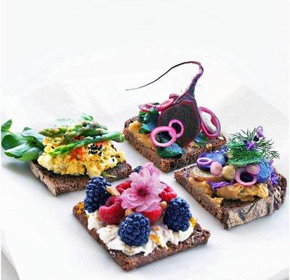 Tiny open face sandwiches