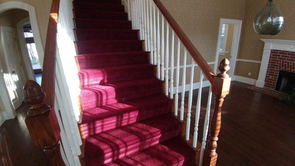 Burgandy nylon stairs - immaculately cleaned