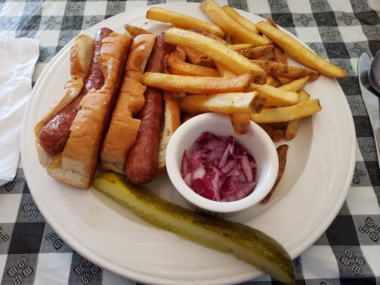 Hot dog and fries