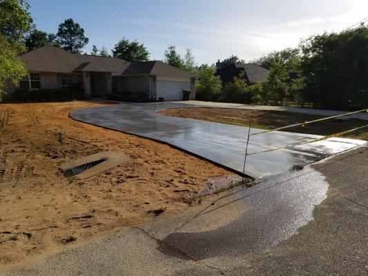 Culvert and concrete driveway addition