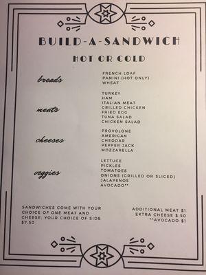 Sandwich Menu