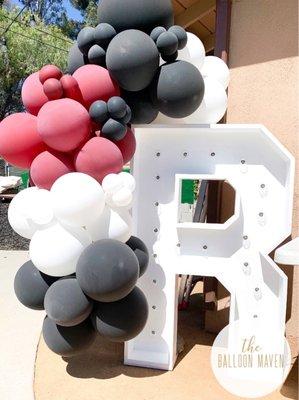 Marquee Letter Rental with Balloon Garland