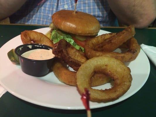 The Norman sausage and beef burger-I told you they had interesting food!  Eric. Says it's a winner!!