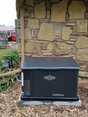 Here is an example of a 20Kw Briggs & Stratton Fortress home standby installation.