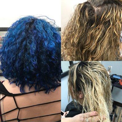 Started with an all over dark brown, 2 lightening stages, and now a beautiful blue!