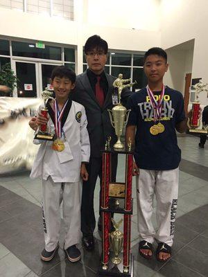 Gold in forms and sparring at the US Jr TAE KWON DO CHAMPIONSHIP