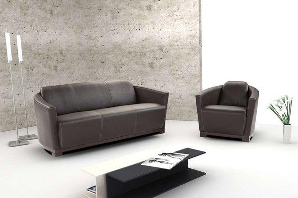 Compact and comfortable apartment sofa and armchair.  Sample is on display in our showroom.  Many options available.