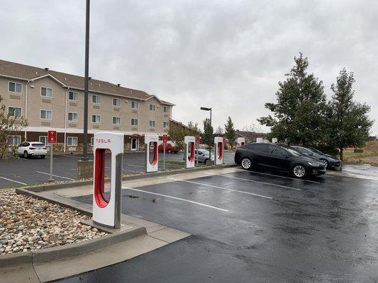 8 Superchargers next to the Marriott Fairfield Inn