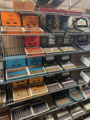 Variety of Cigars such as: Montecristo, Romeo Y Julieta, Ashton
 San Cristobal, Drew Estate, Oliva, My Father, Plasencia, E.P.C., Perdomo