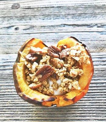 One of our favorite breakfasts: acorn squash breakfast bowl!