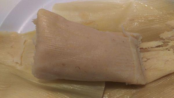 Tamal de Elote: Sweet corn dough (no filling), wrapped in corn husk