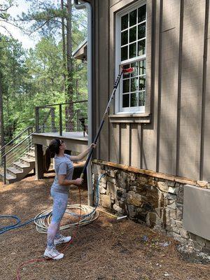 Water fed pole window washing