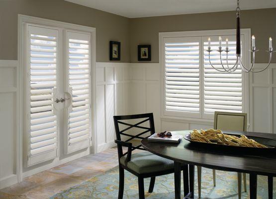 Plantation Shutters with custom handle cut out