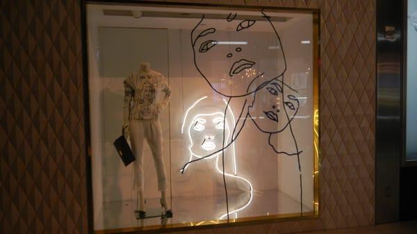 Neon and window art for Stella McCartney in Crystals Shops Aria Hotel and Casino