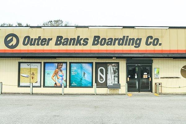 Front of the shop, 2018. OBBC in Nags Head, NC. Local premier surf shop.