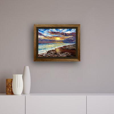 "Red Sands Beach" - recently sold. Giclee' prints available.