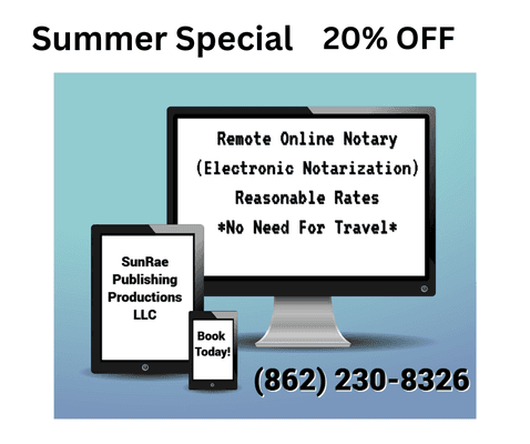 Summer Special Online Notary Services