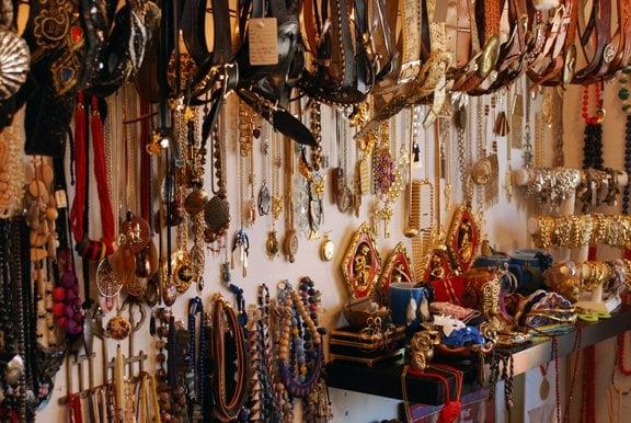 The now famous, "wall of jewelry."