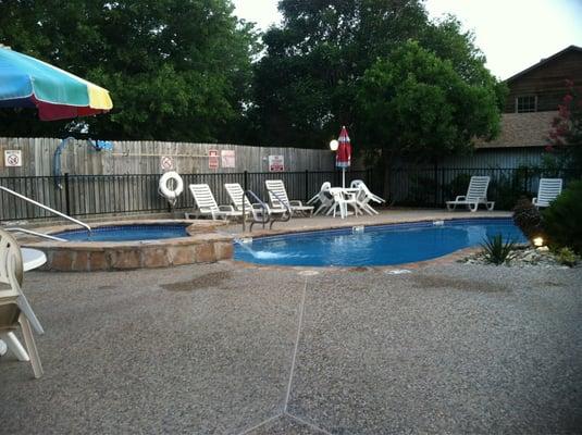 The adult pool with hot tub.