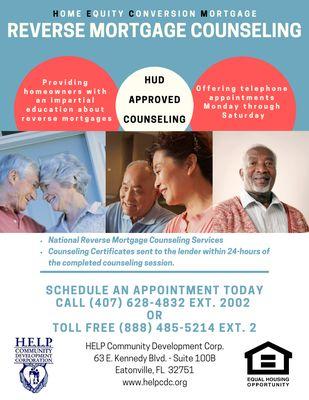 Offering seniors the required HUD counseling to get a Reverse Mortgage