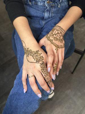 2 half hands henna design. Simple henna package