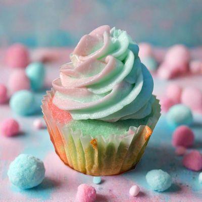 Cotton Candy Cupcake