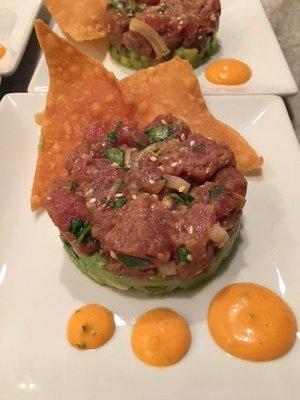 Ahi-Tun Poke (pronounced POH-KAY)...don't remember what I put in it but...it rocked...can't ya tell?