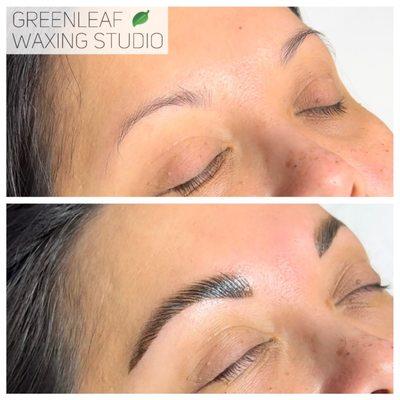 Eyebrow Lamination and Tinting Before and After