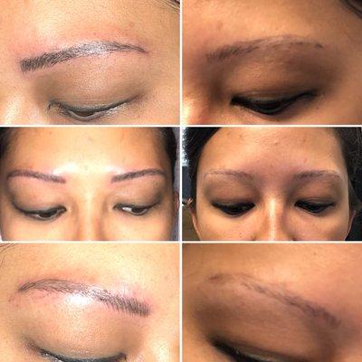 Microblading. Before and after.