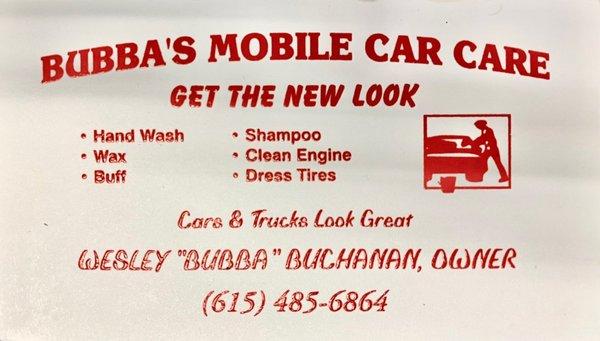 Bubba’s Mobile Car Care