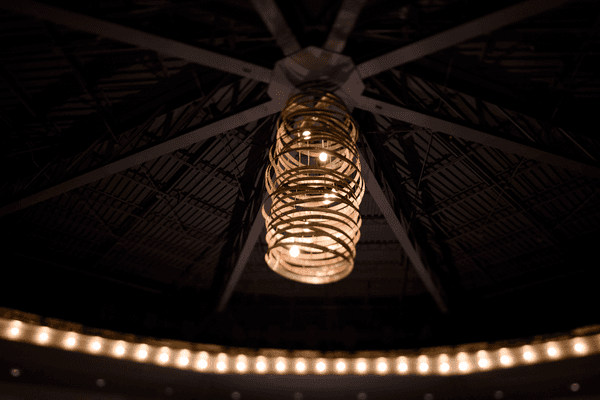 The light fixture in our Event Hall is truly a work of art! Made from recycled barrel rings by the talented Haskel Sears Design.