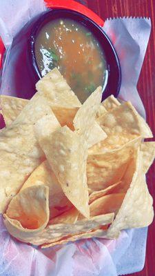 Complimentary chips and salsa